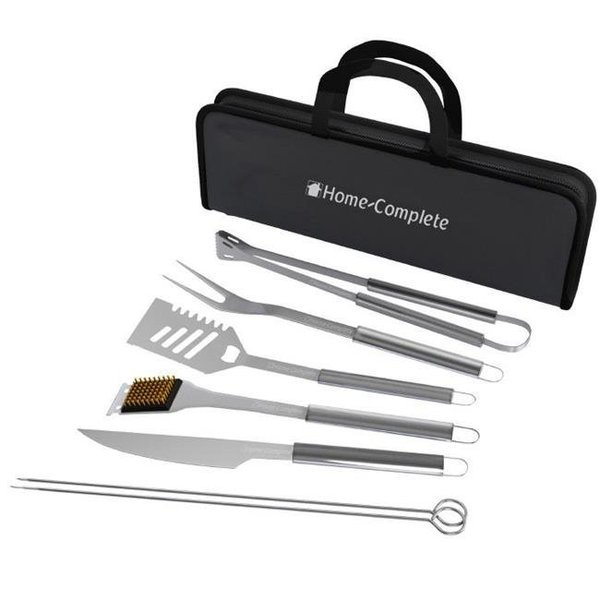 Home-Complete Home-Complete HC-1004 Stainless Steel Barbecue Grilling Accessories with 7 Utensils & Carrying Case BBQ Grill Tool Set HC-1004